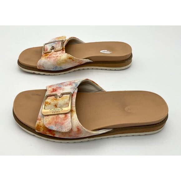 Dr. Scholls Originalist 2 Tie-Dye Slide Sandals Gold Buckle Womens 6M - Picture 5 of 8